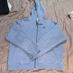 NIKE BLUE ZIP UP HOODIE
